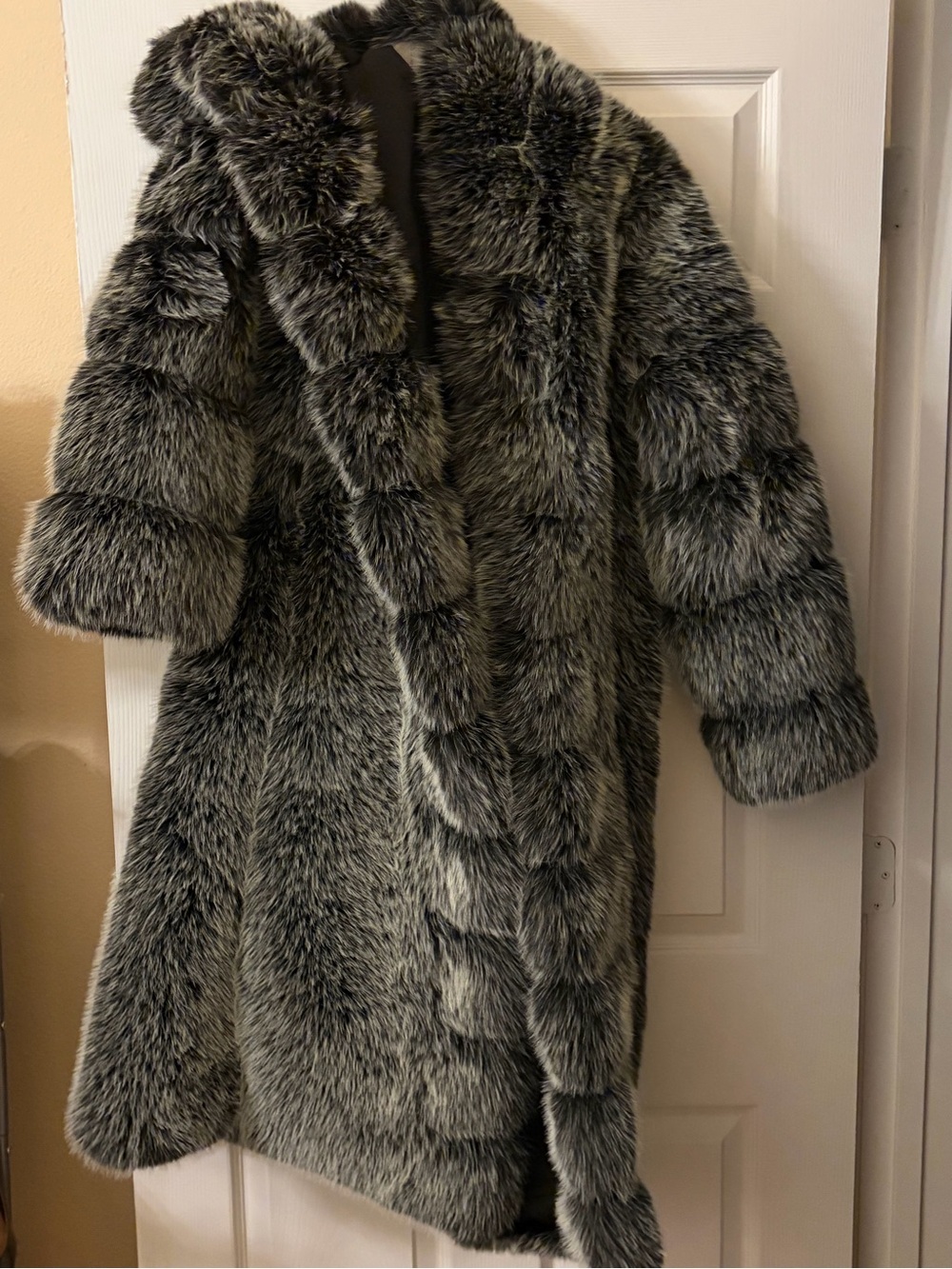 Akira Faux Fur Long Coat in Grey - Women's Jacket & Coat